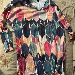Emery Rose Multicolor Long Shirt